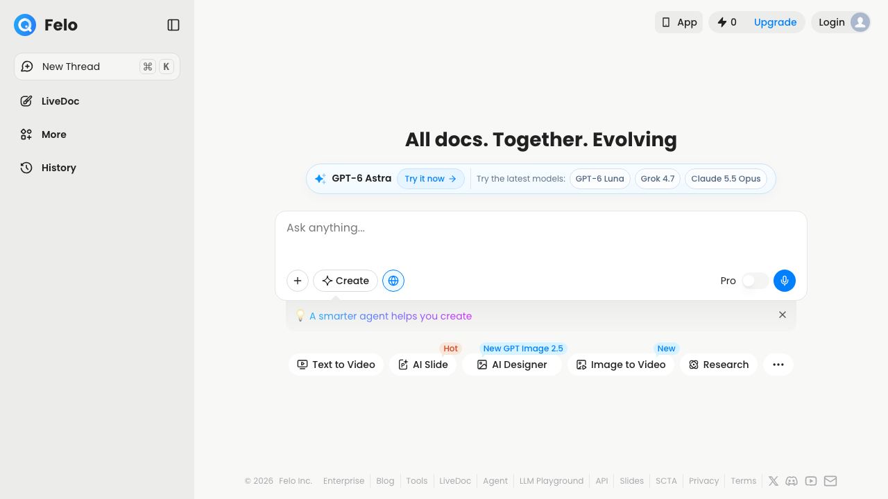 Felo website screenshot