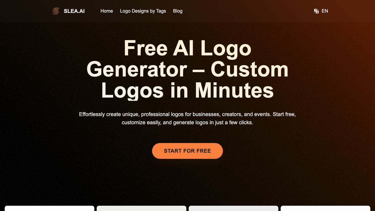 Slea.ai: Free AI Logo Generator website screenshot