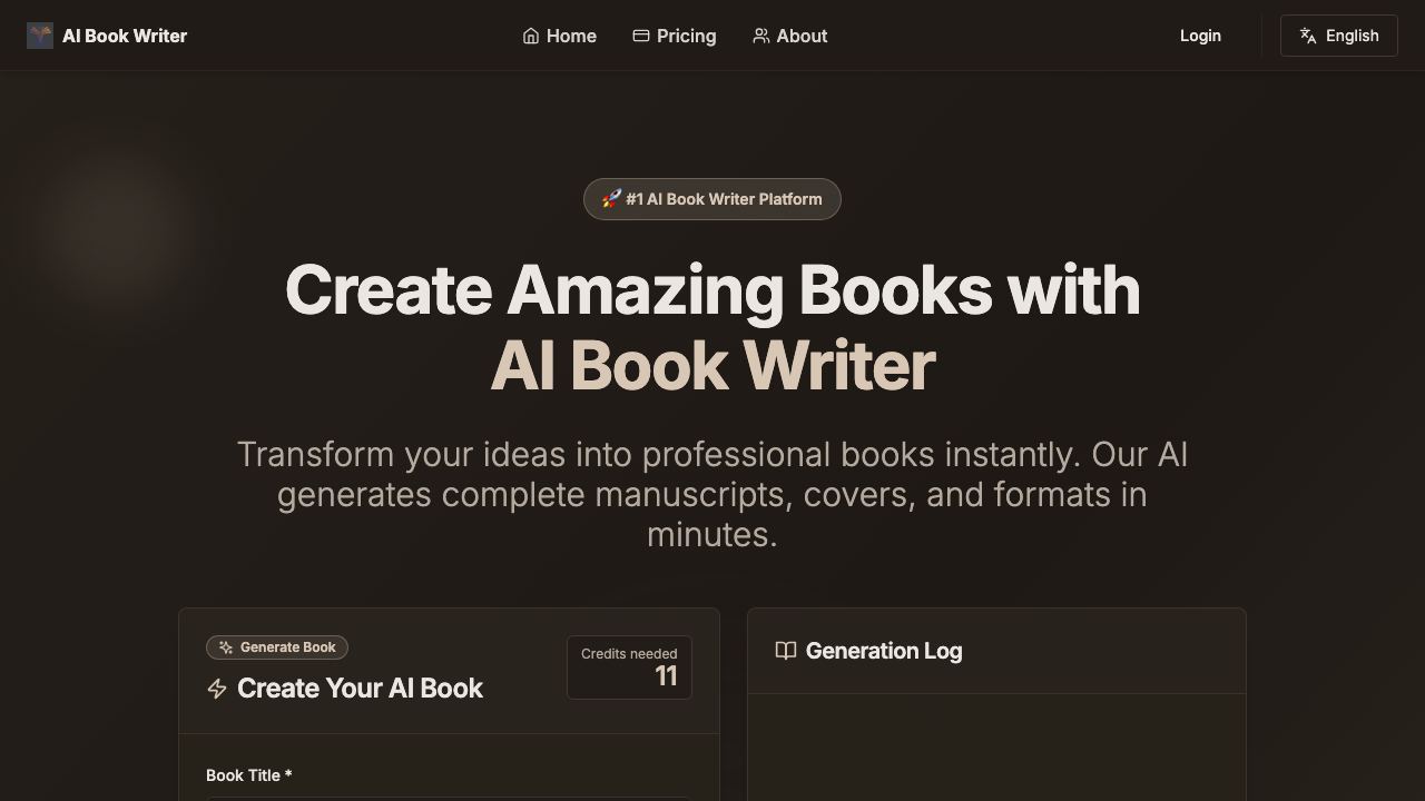 AI Book Writer 网站截图