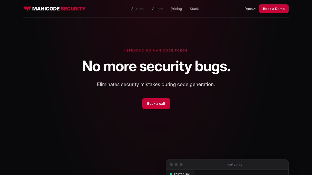 Manicode website screenshot