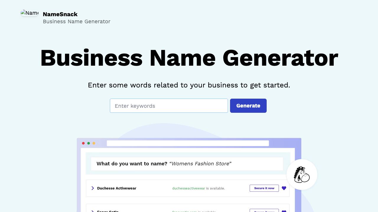 NameSnack website screenshot