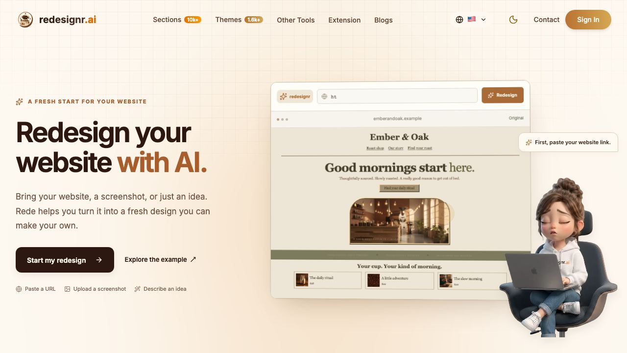 Redesignr.ai website screenshot