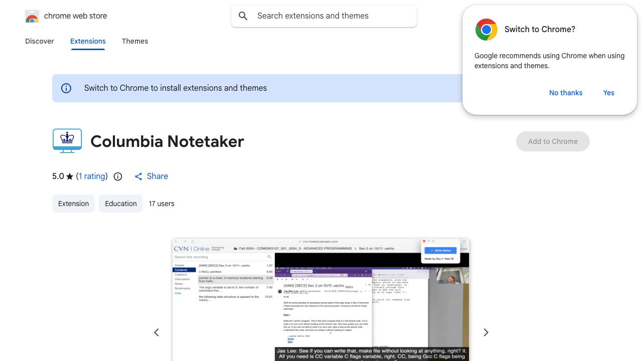 Vidnotes website screenshot