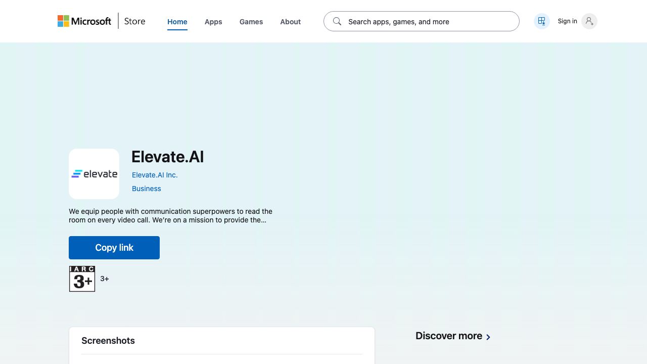Elevate.AI website screenshot