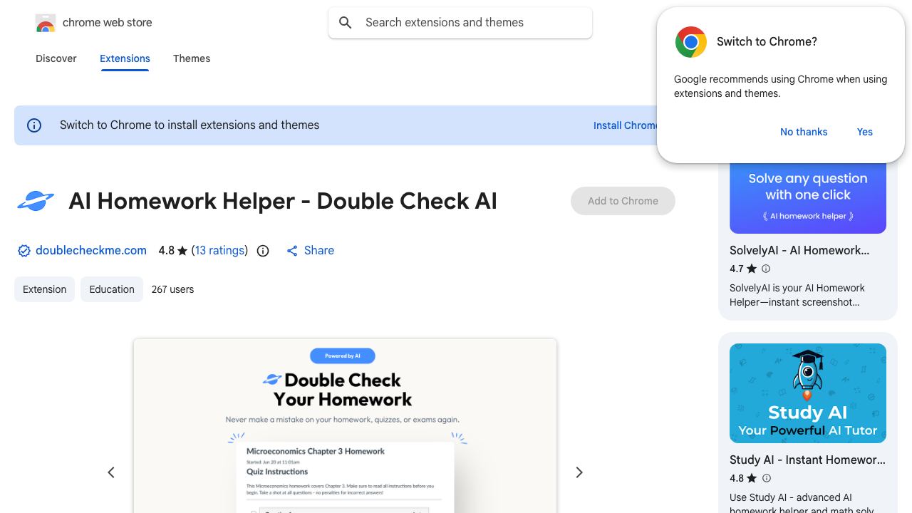 Double Check AI extension 网站截图