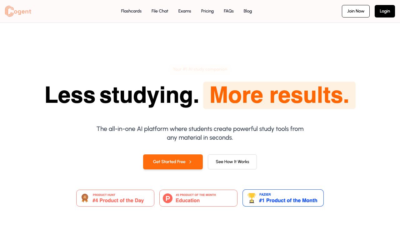 Cogent website screenshot