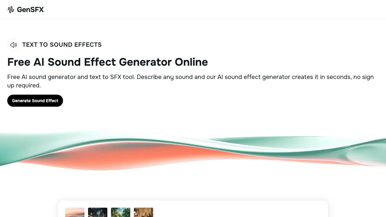 GenSFX website screenshot