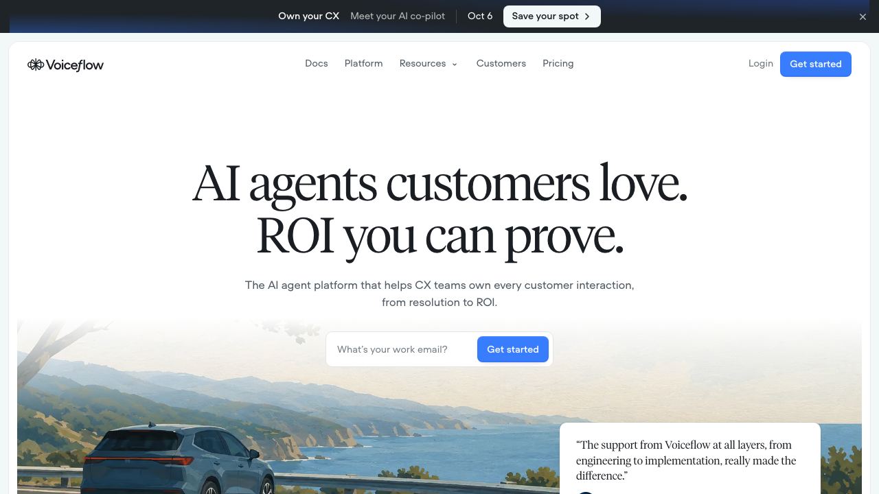 Voiceflow website screenshot