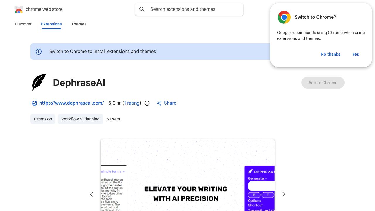 DephraseAI 网站截图