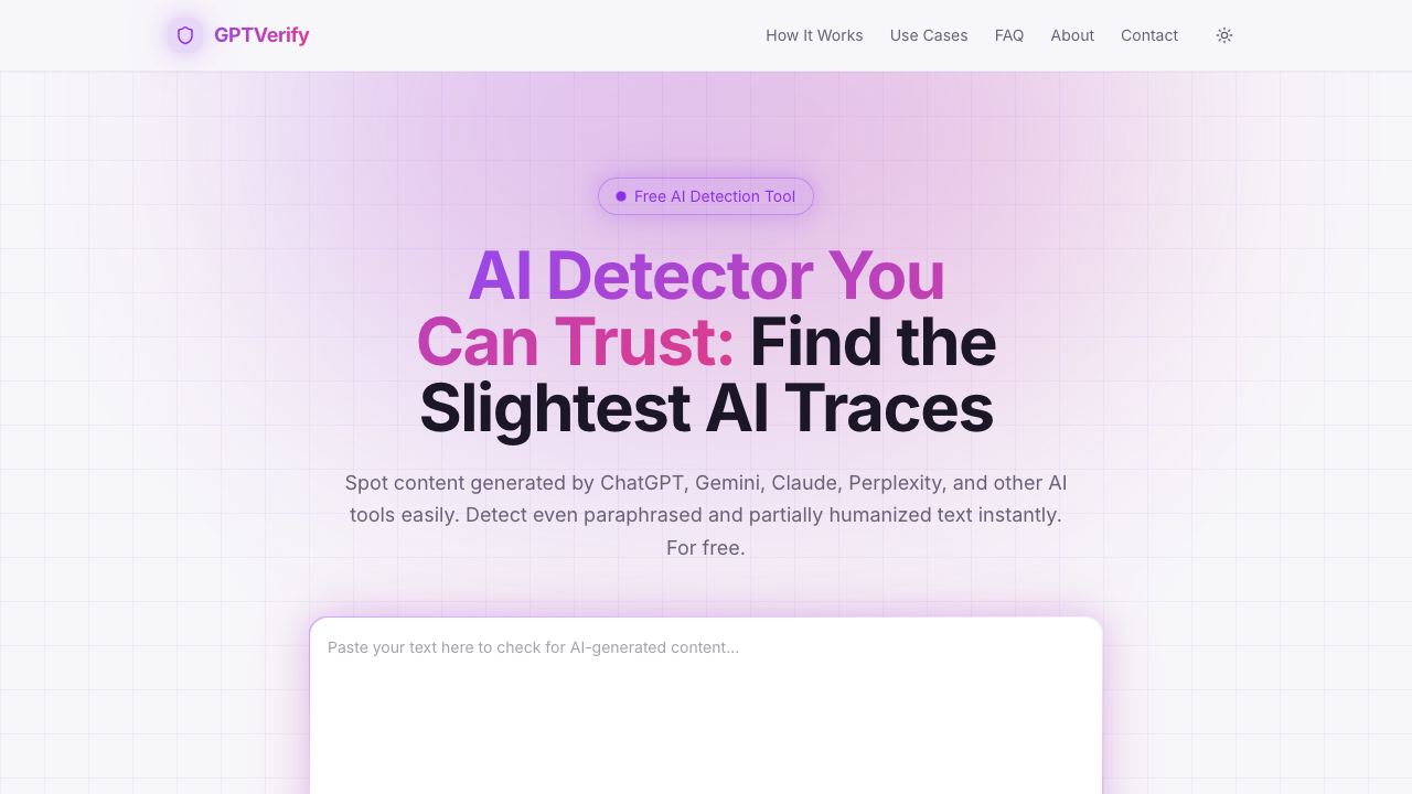 GPTVerify website screenshot