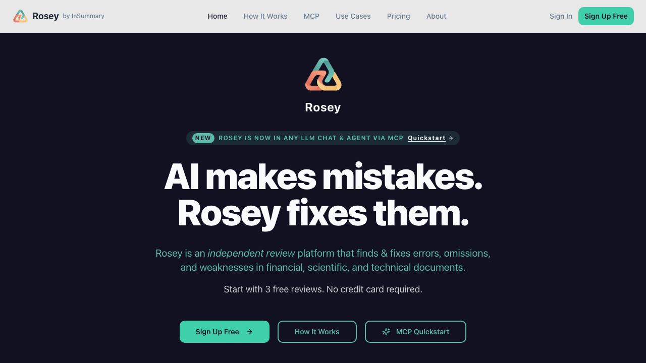 Rosey website screenshot