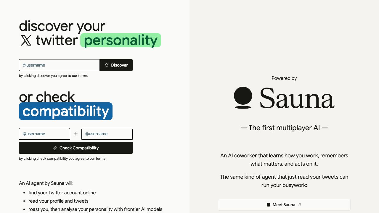 Twitter Personality Analysis - AI agent 网站截图