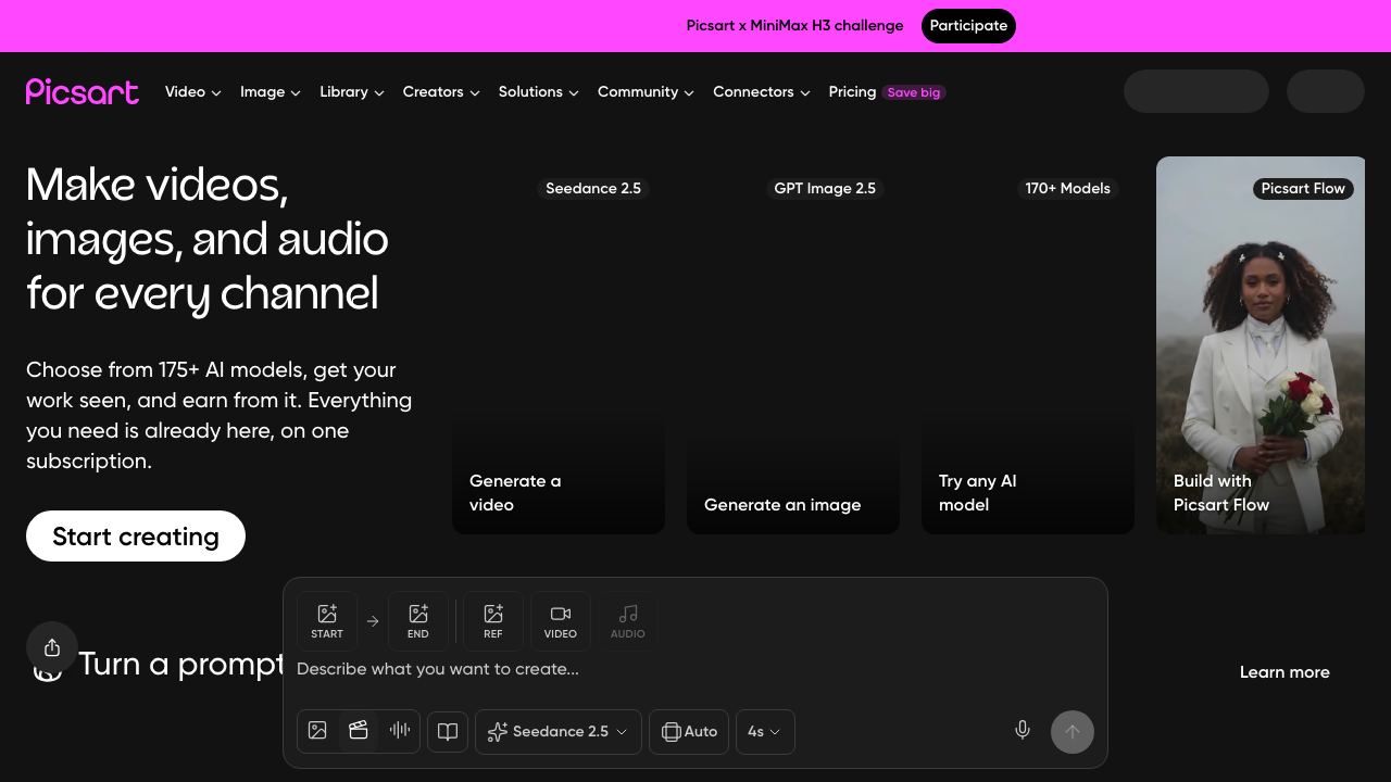 Picsart website screenshot