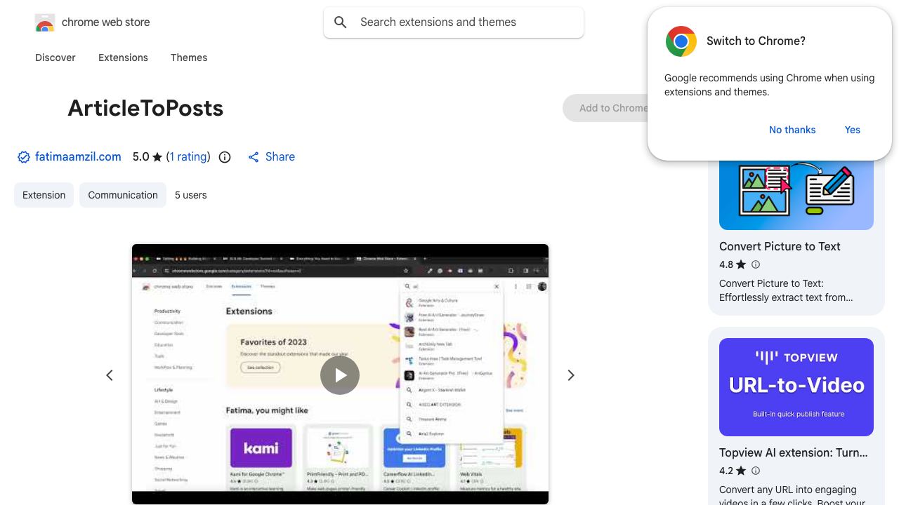 ArticleToPosts 网站截图
