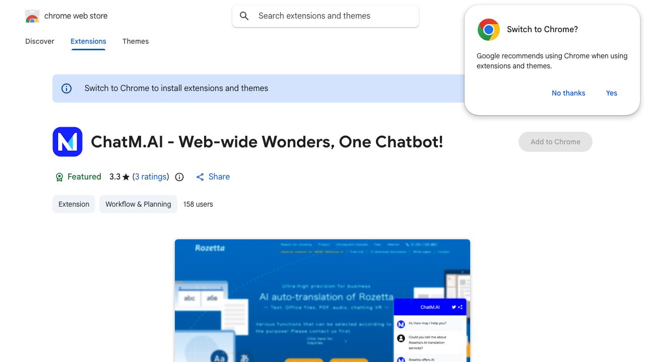 ChatM.AI - Web-wide Wonders, One Chatbot! 网站截图