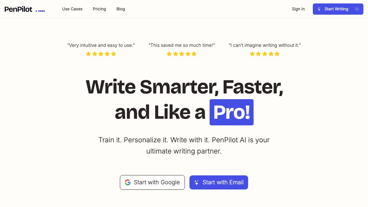 PenPilot AI website screenshot