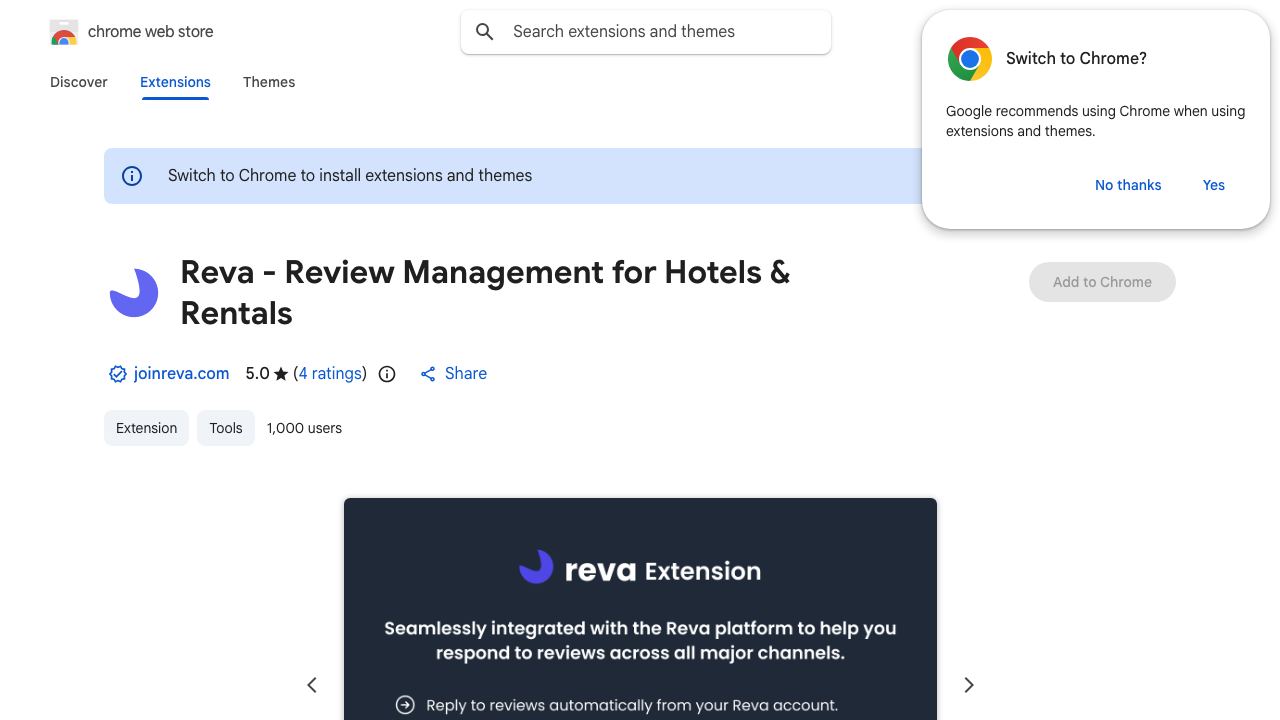 Reva - Review Management for Hotels & Rentals website screenshot