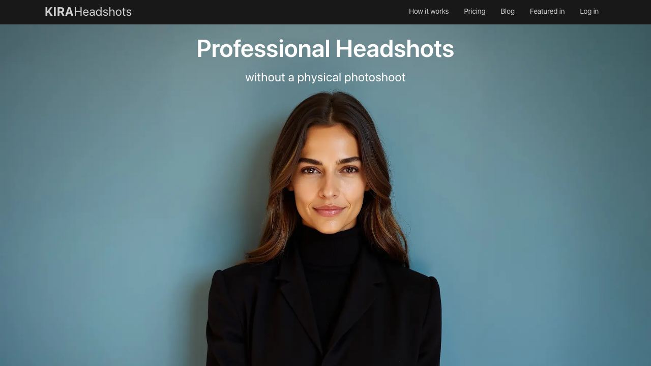 KiraHeadshots website screenshot