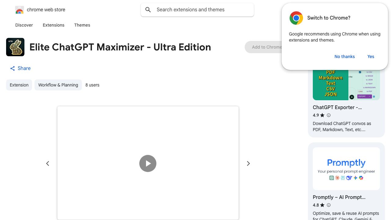 Elite ChatGPT Maximizer - Ultra Edition website screenshot