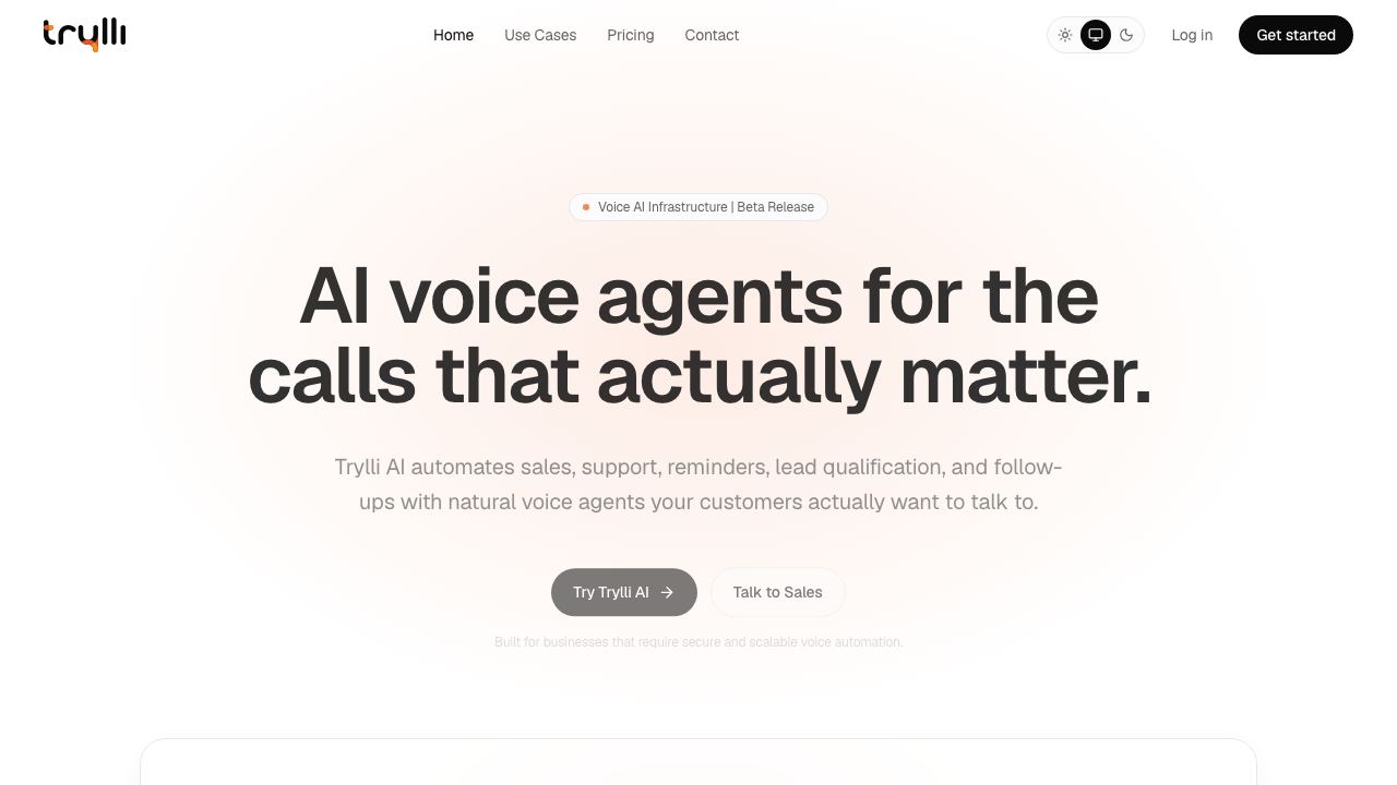 Trylli AI website screenshot