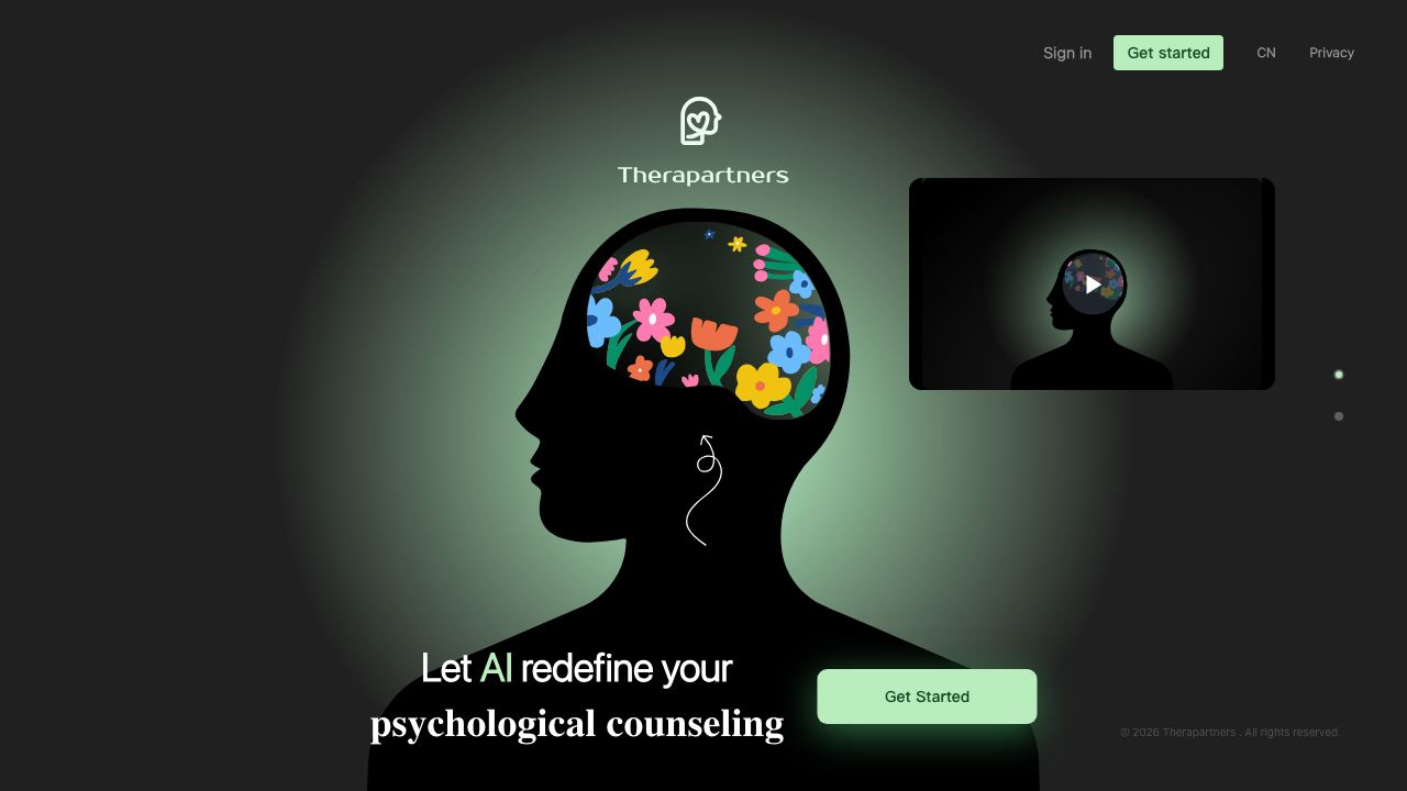 Therapartners 网站截图