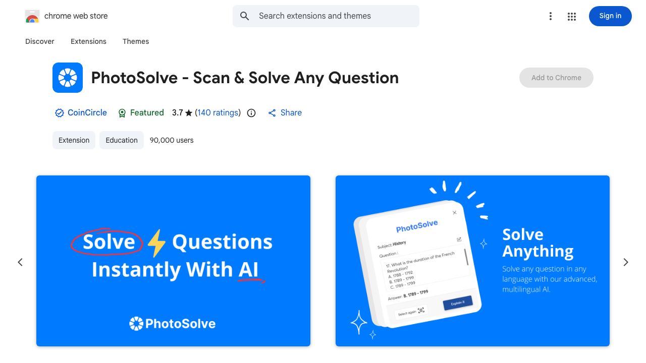 PhotoSolve - Scan & Solve Any Question 网站截图