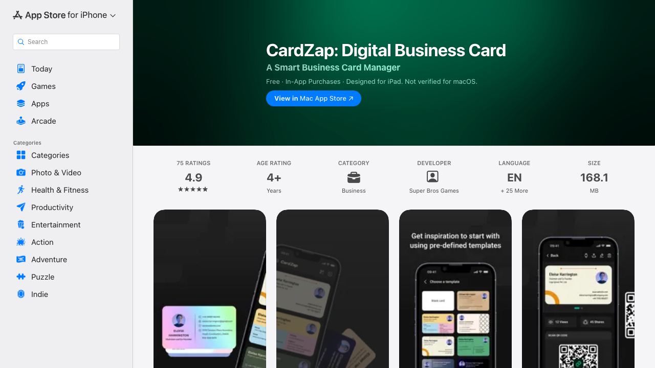 CardZap website screenshot