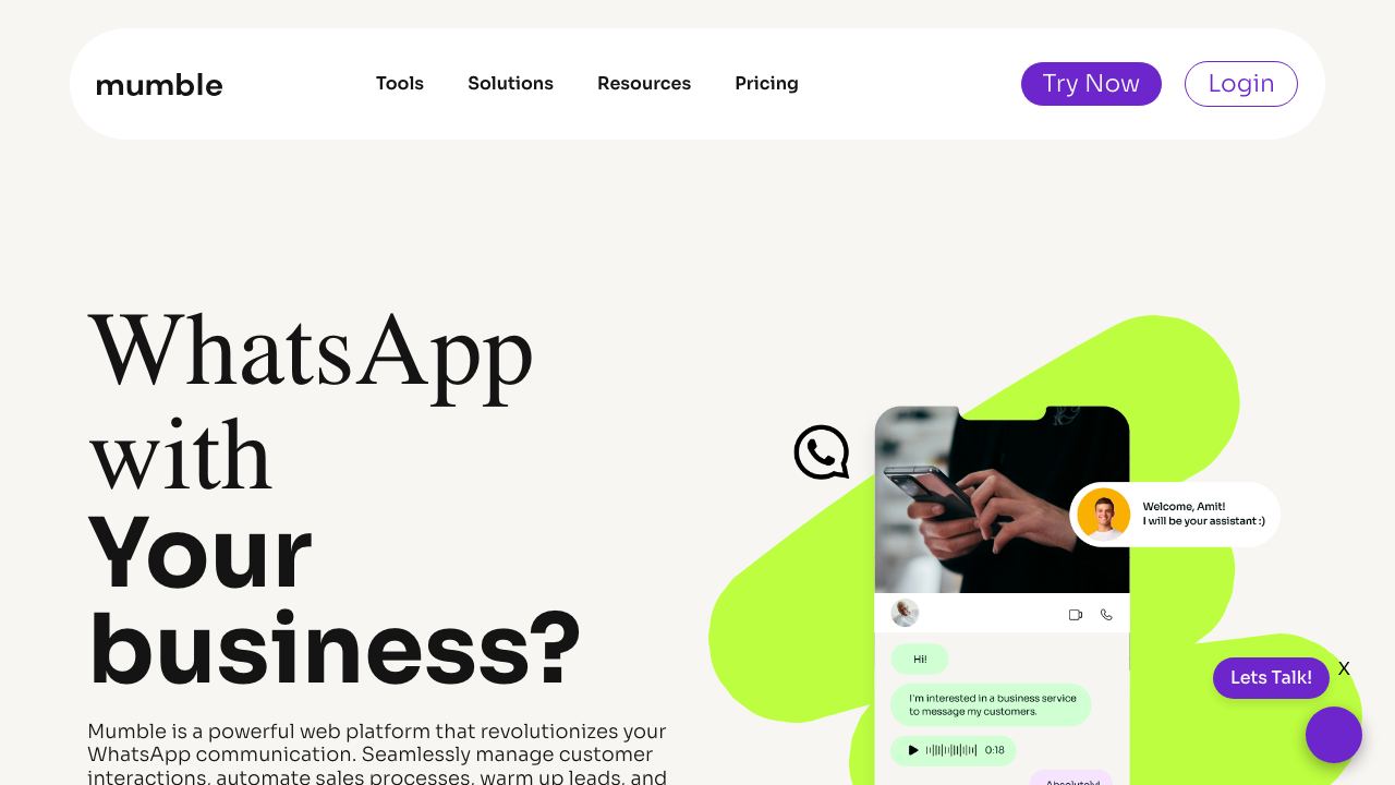 Mumble website screenshot