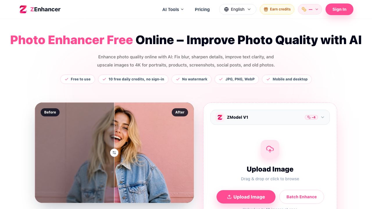 ZEnhancer website screenshot