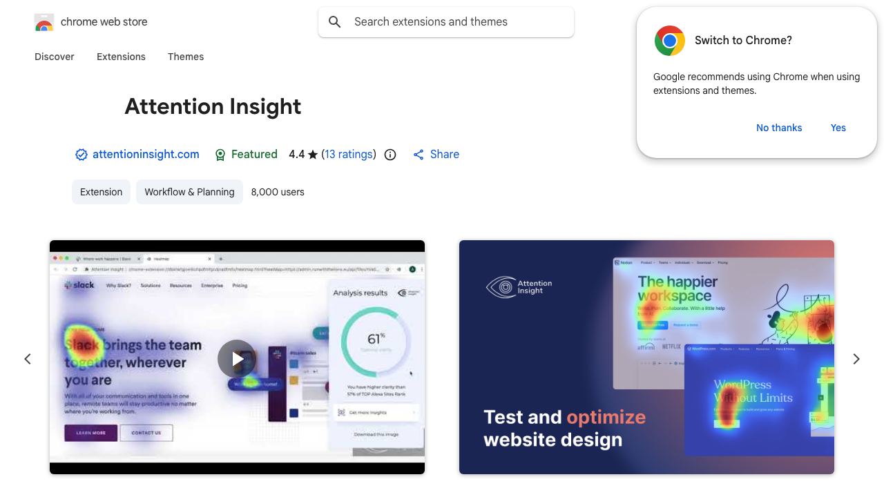 Attention Insight website screenshot