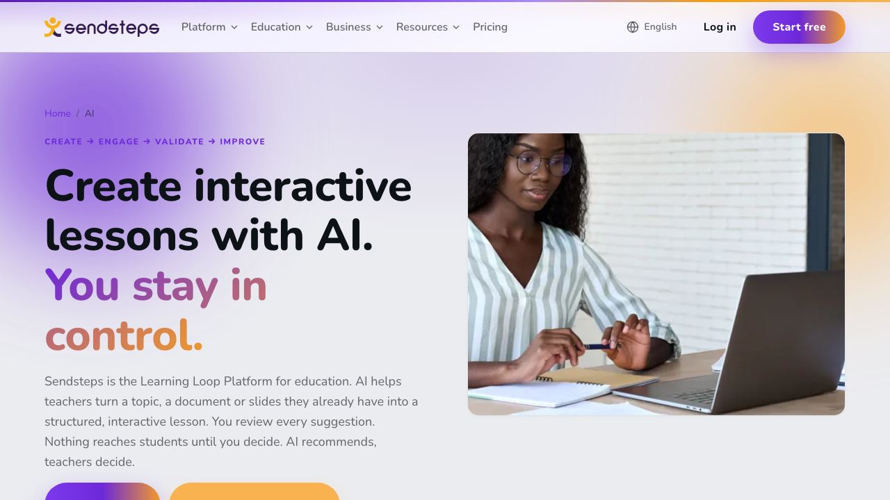 Sendsteps.ai website screenshot