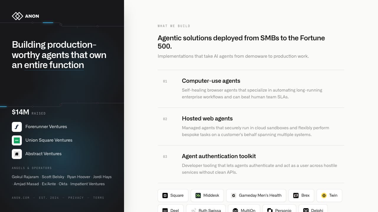 Anon website screenshot
