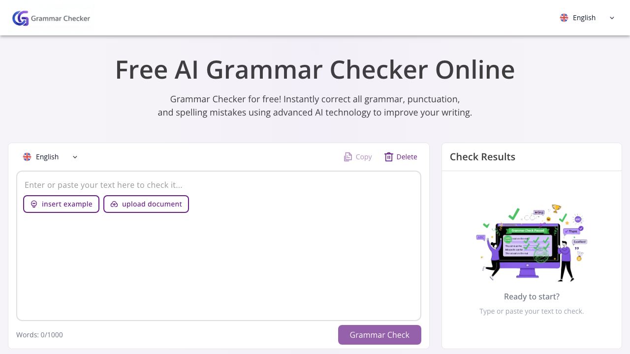 Grammar-Checker 网站截图