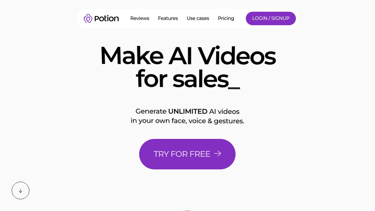 Potion 网站截图