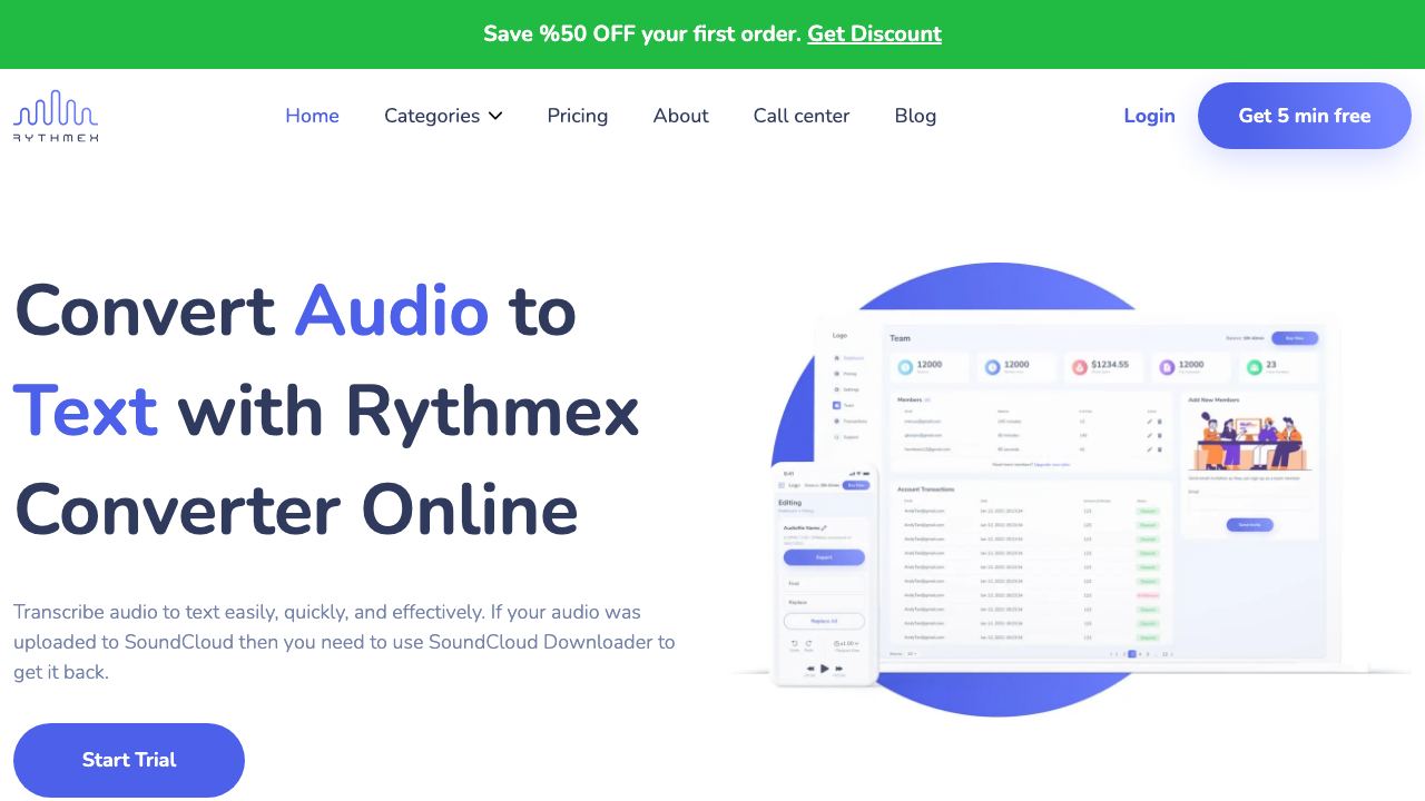 Rythmex website screenshot
