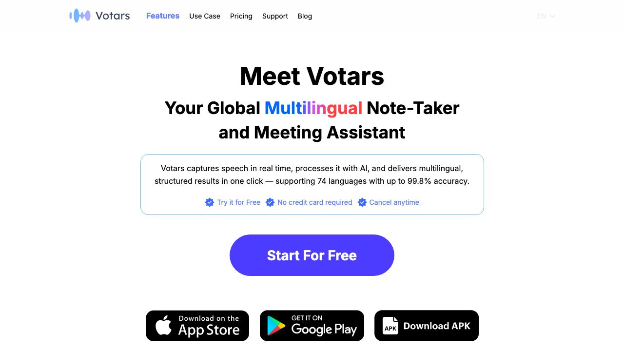 Votars 网站截图