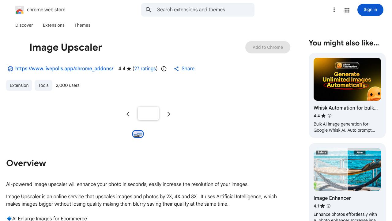 Image Upscaler website screenshot