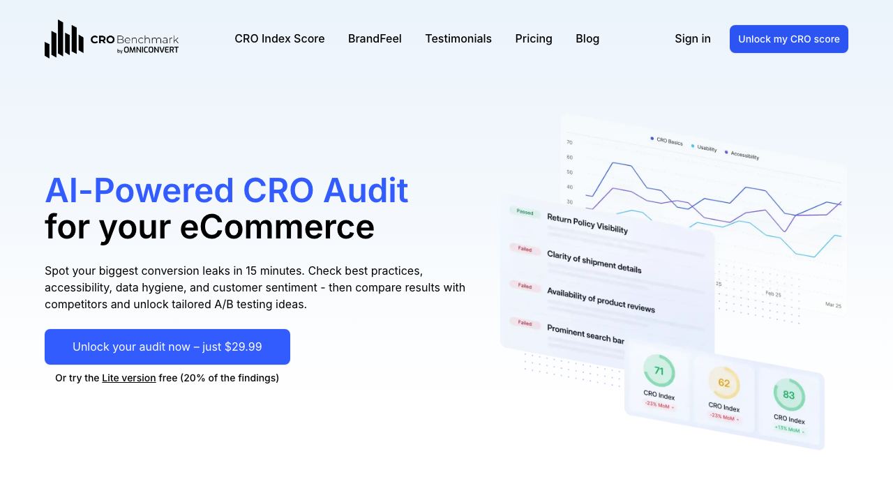 CRO Benchmark 网站截图