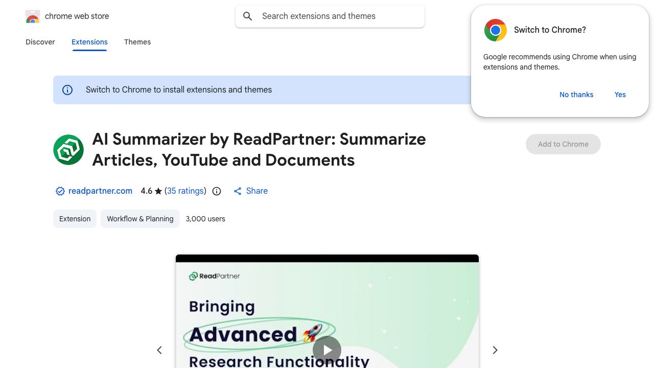 ReadPartner: AI Summaries of Webpages, Videos & Selections in Any Language website screenshot