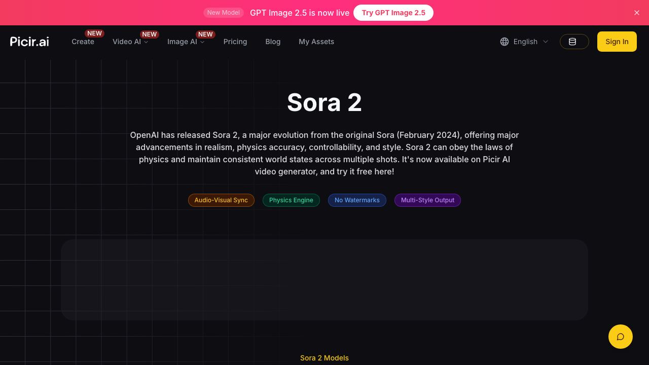 Sora 2 AI Video Generator 网站截图