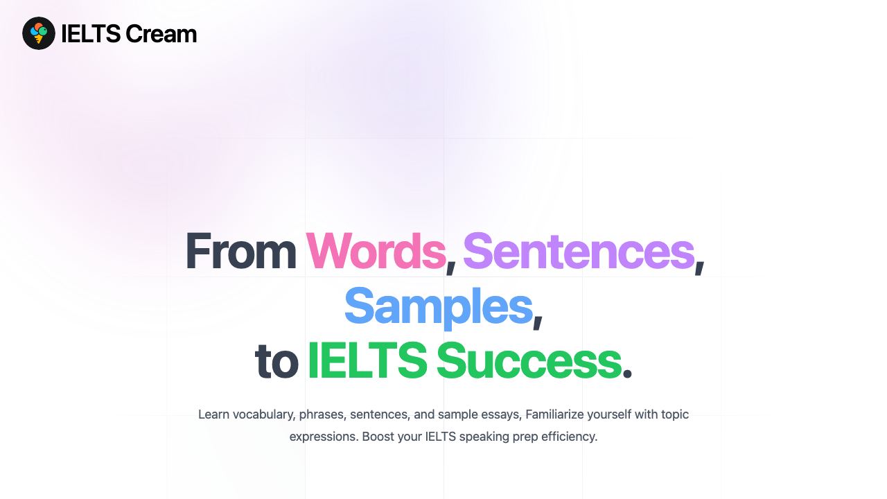 Cream: IELTS Speaking Prep App 网站截图