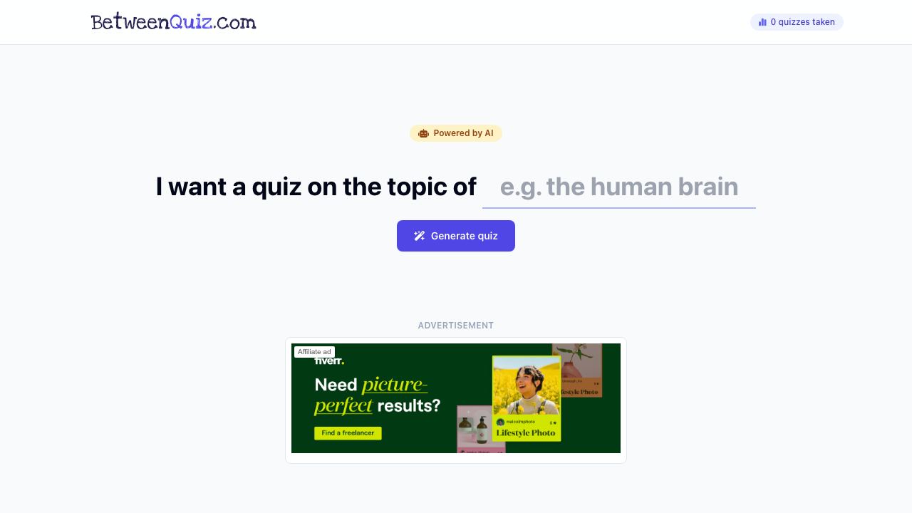 BetweenQuiz 网站截图