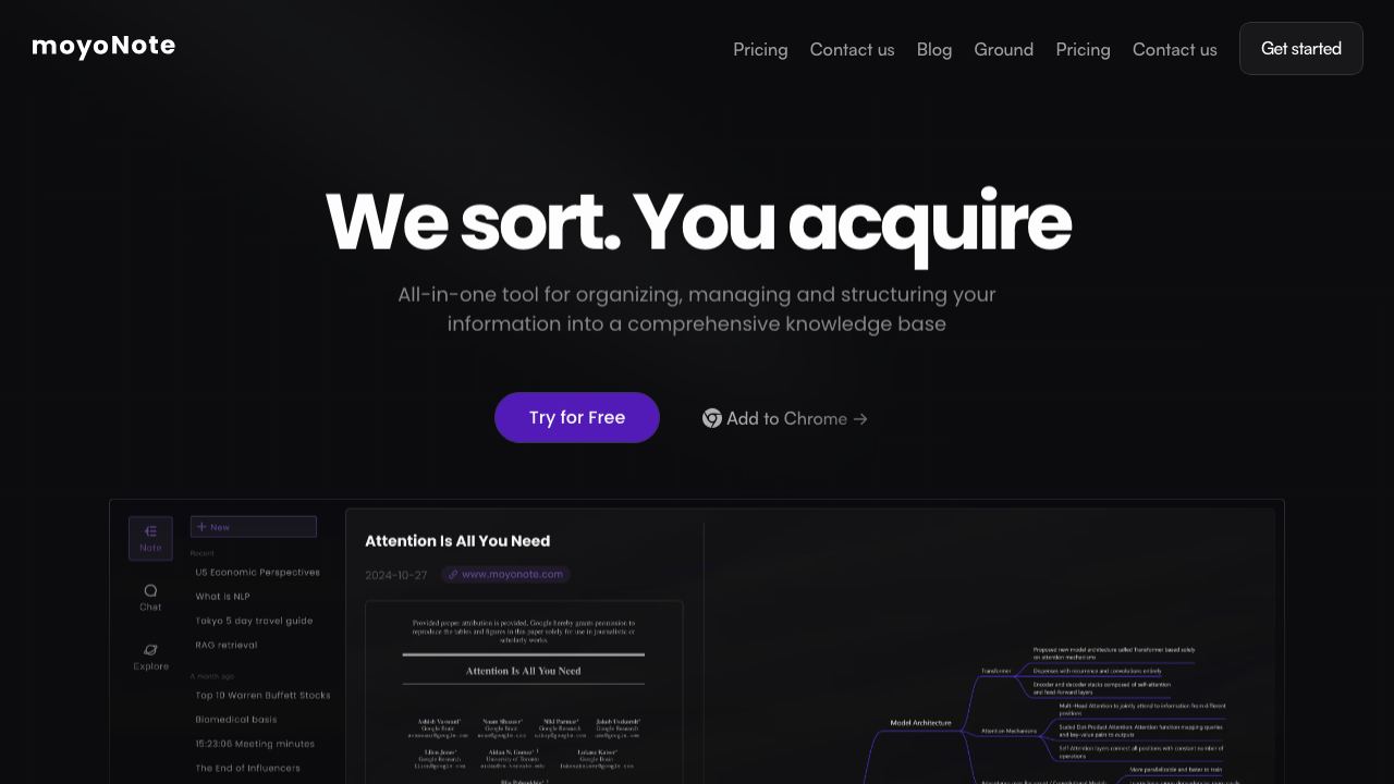 moyoNote website screenshot