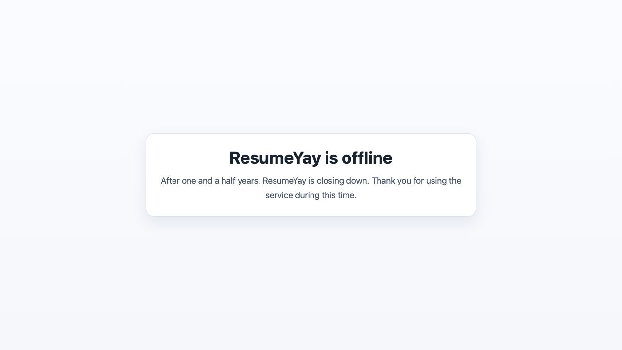 Resume Yay 网站截图