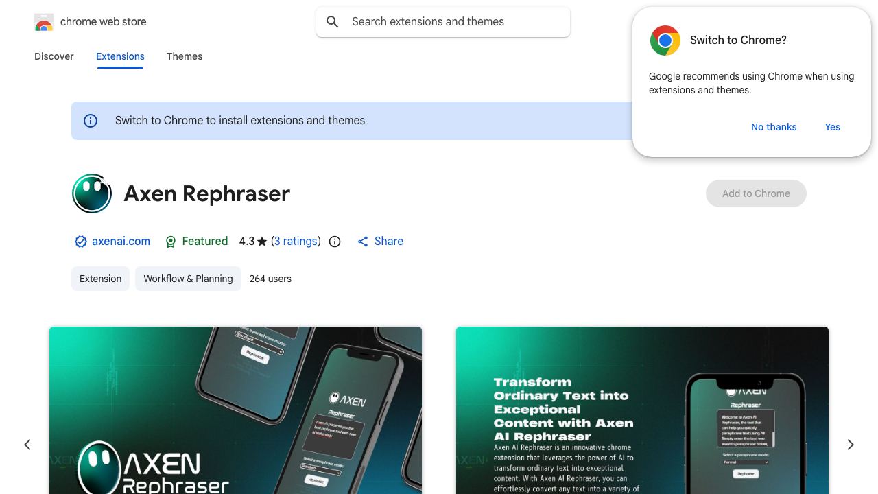 Axen AI website screenshot