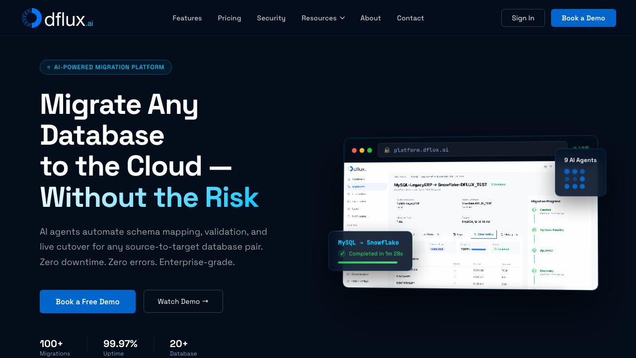 Dflux website screenshot