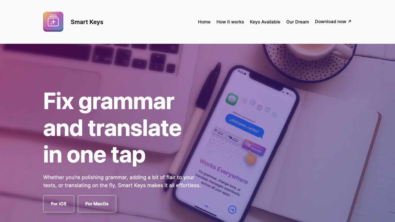 Smart Keys for iOS 网站截图