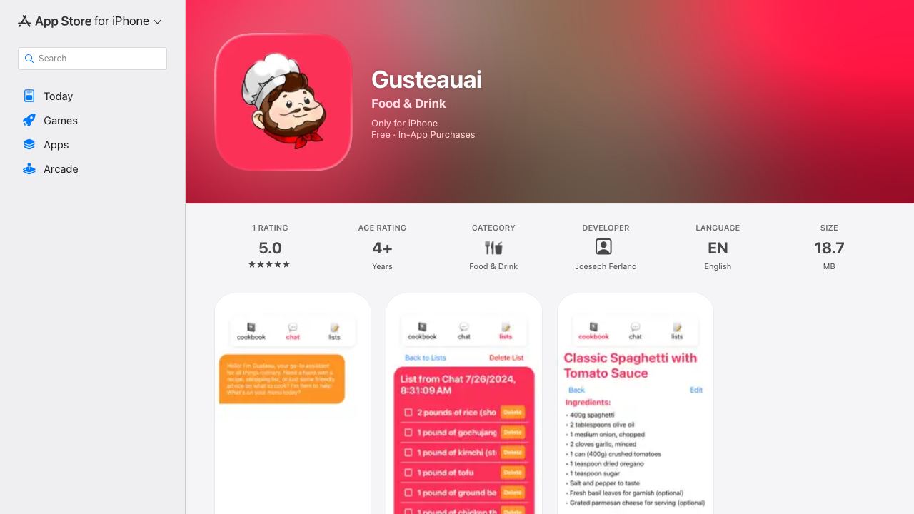 GusteauAI 网站截图