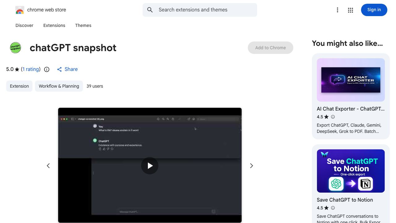 chatGPT snapshot 网站截图