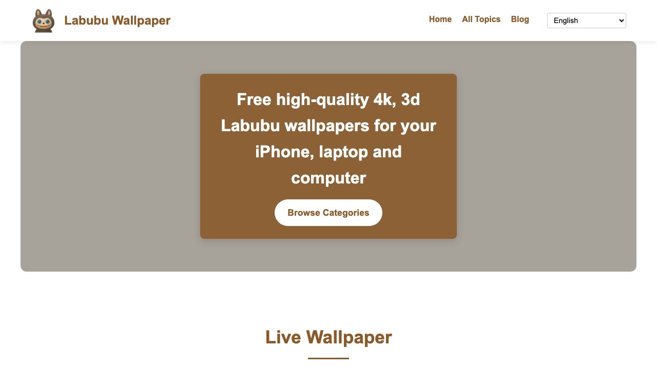 Labubu Wallpaper - 100+ Labubu Live Wallpapers & 4K Walls (Updated Daily) website screenshot